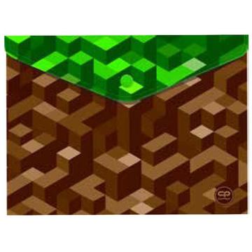Irattartó tasak A/4, patentos, műanyag, Minecraft mintás, Cool Pack City Jungle