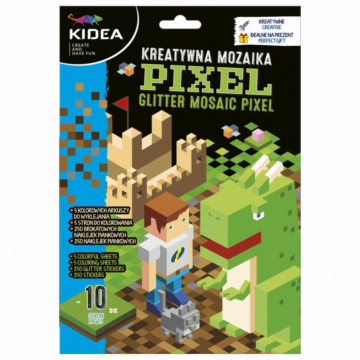 Mozaikkép készítő szett színezhető lapokkal, 5 lap, Minecraft Pixel, Kidea