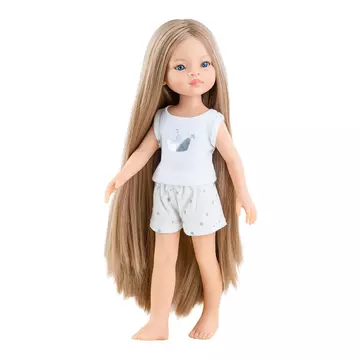 Játék hajasbaba Manica pizsamában extra hosszú hajjal 32cm Paola Reina