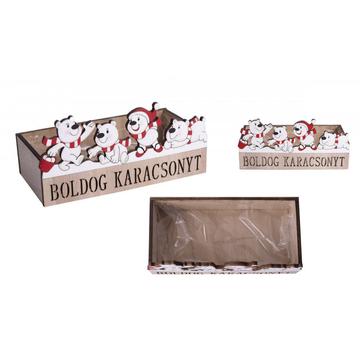Karácsonyi fa macis tároló doboz 17,5 cm