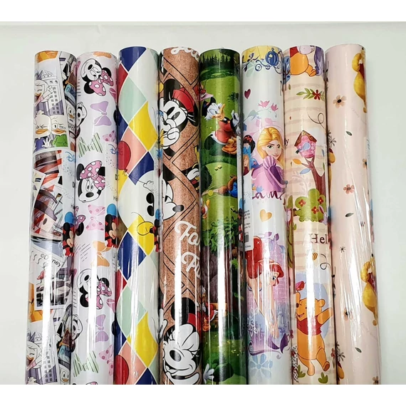 Csomagolópapír, hengeres, 70x200cm, mesefigurás, Disney, 10 féle változat