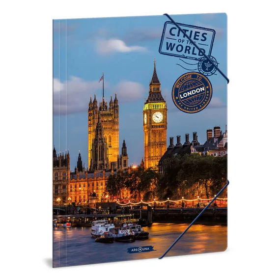 Világ városai Cities of the World gumis mappa A/4, London, 2022-es