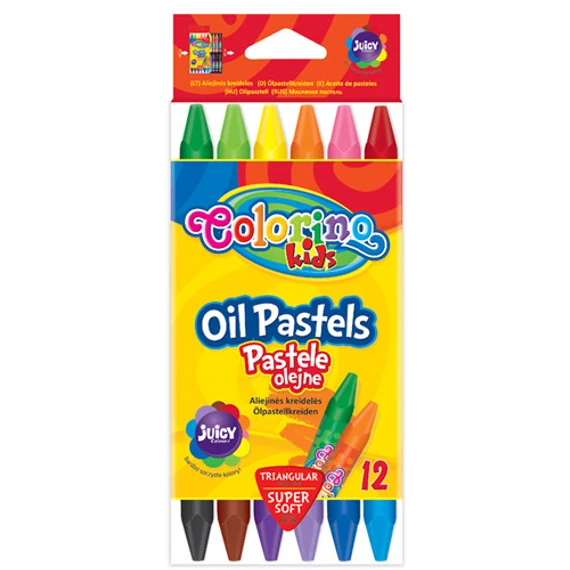 Olajpasztell kréta készlet, 12 db-os, Colorino, háromszög test