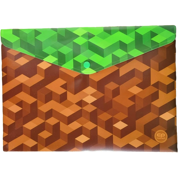 Irattartó tasak A/4, patentos, műanyag, Minecraft mintás, Cool Pack City Jungle