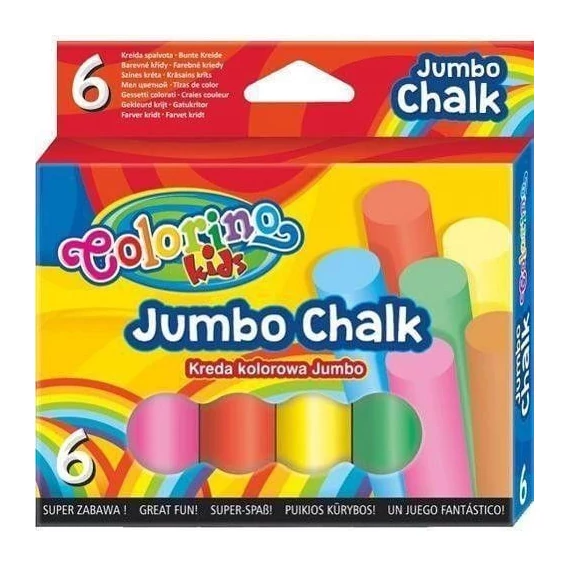 Aszfaltkréta, 6 db-os, JUMBO, Colorino