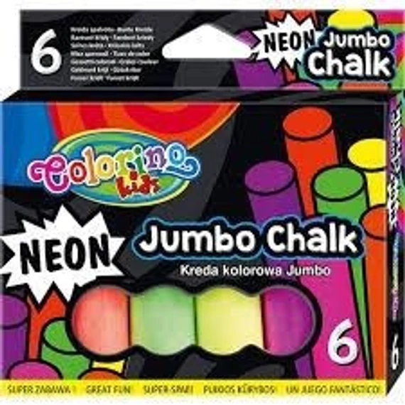 Aszfaltkréta, 6 db-os, neon, JUMBO, Colorino