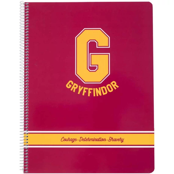 Harry Potter spirál füzet A/4, kockás, 160 lap, Gryffindor