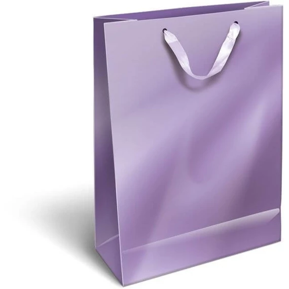 Ajándéktáska 32x24x10cm L, szalagfüles, Perlage, Purple, lila
