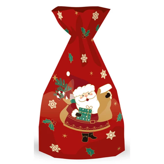 Mikulászacskó XL 37,5x20cm Santa Claus, hóember