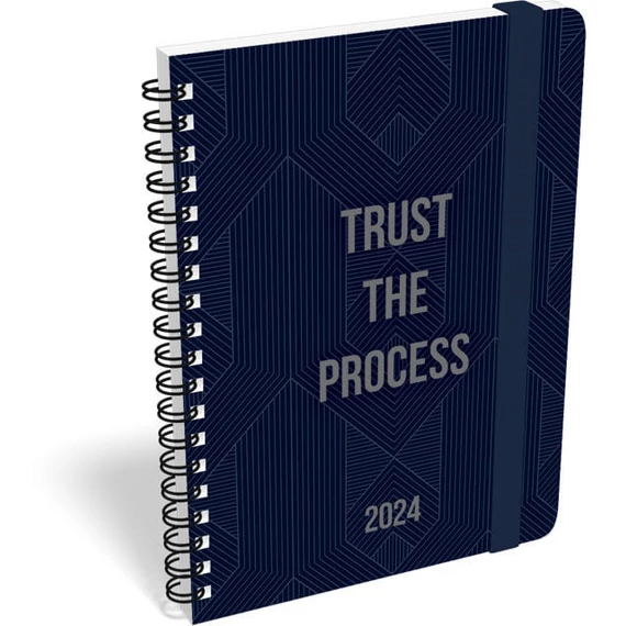 Lizzy Calendar heti tervező, B6, spirál, 2024, Trust the process