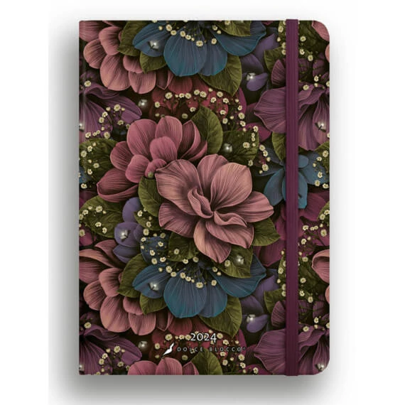 Dolce Blocco Secret Calendar, heti tervező, B6, 2024, Midnight Flowers