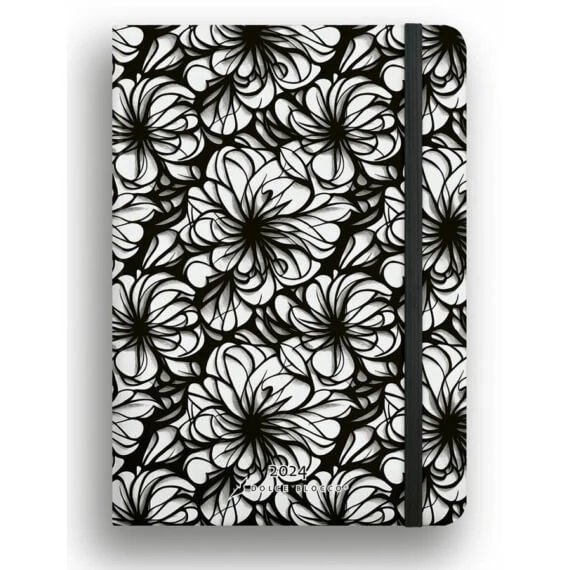 Dolce Blocco Secret Diary, napi tervező, B6, 2024, B6 Black Swirl