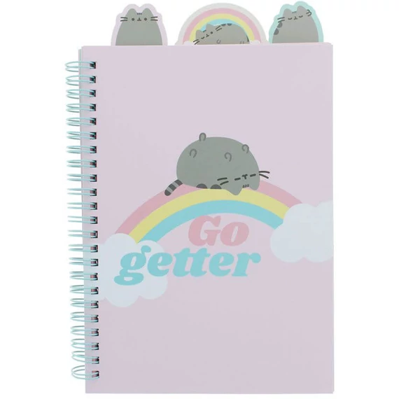 Pusheen cicás spirál notesz, jegyzetfüzet A/5, vonalas, Go better