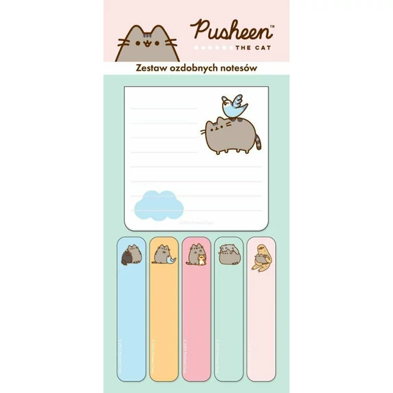 Pusheen cicás jegyzettömb-, jelölőcímke készlet, 6 db-os