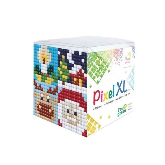 Pixel XL szett 4 alaplappal, 12 XL színnel, 4 mintával, Karácsonyi