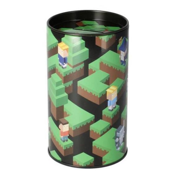 Minecraft mintás persely és ceruzatartó, kerek