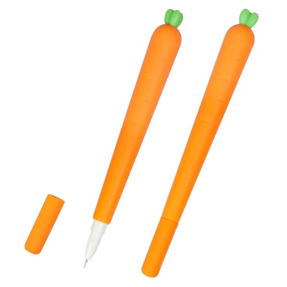 Répa formájú rollertoll, húsvéti, fekete tinta, 0,5mm, 15cm, 1 db