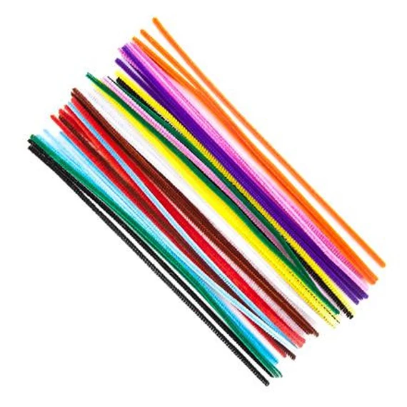Zsenília drót, 30cm, 4 mm-es vastagság, 40 db/csomag, vegyes színek