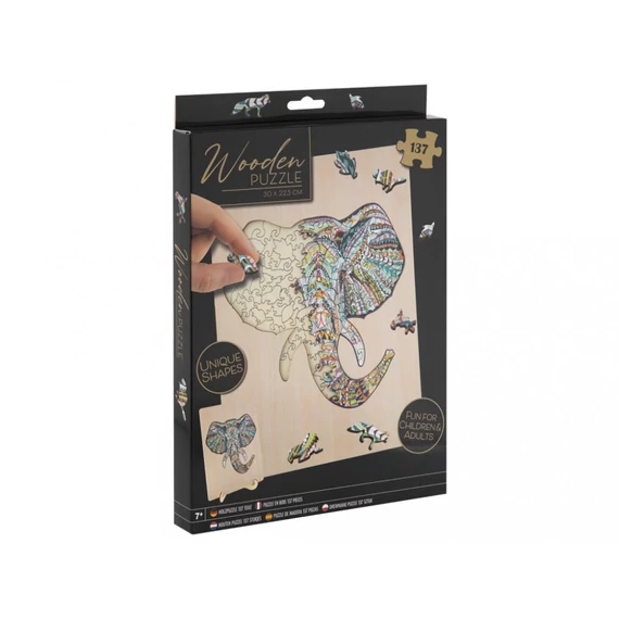 Prémium fa puzzle - elefánt 137 db