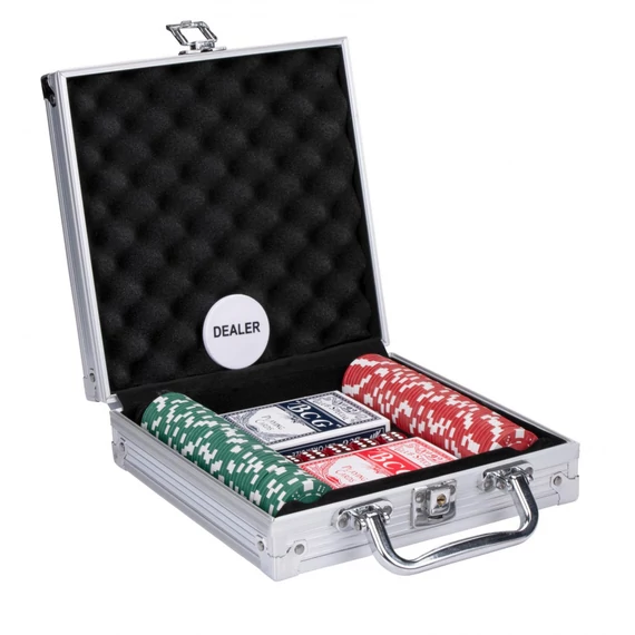 Poker szett alu táskában 100db-os