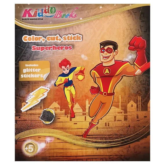 Szuperhős színező, vágó, ragasztó foglalkoztató füzet Kiddo