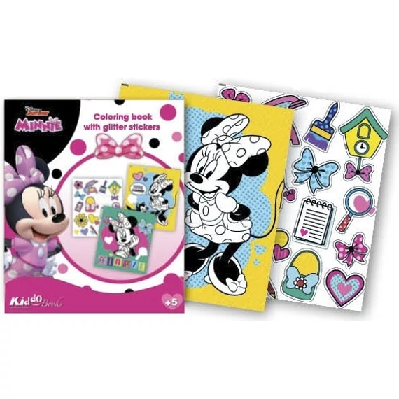 Minnie Egér foglalkoztató füzet glitteres matricákkal Kiddo Books