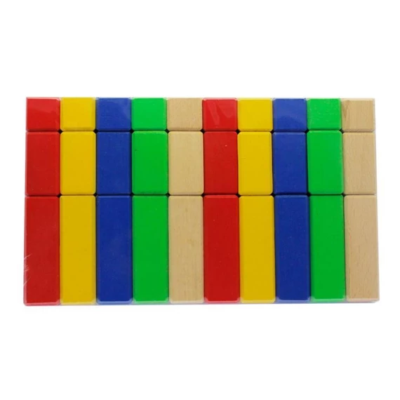 Fa színes építőkocka 30 db 34x18 cm