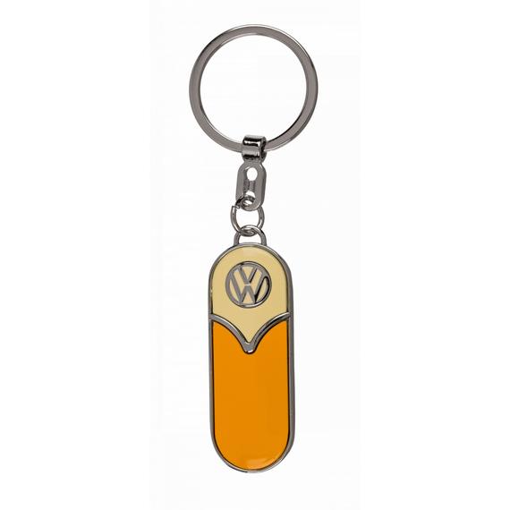 Fém kulcstartó, VW T1 6 cm - krém-narancs