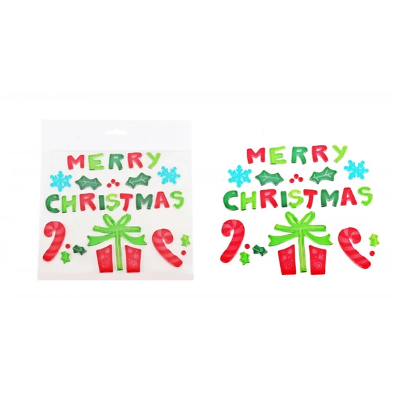 Merry Christhmas karácsonyi ablak díszítő zselé