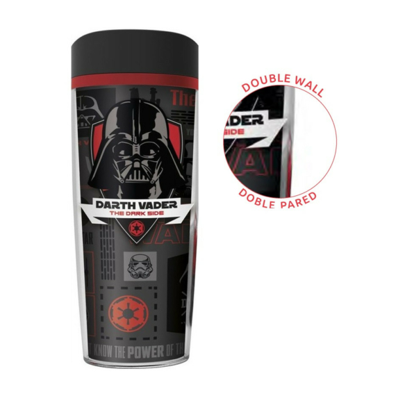Star Wars műanyag duplafalú hőtartós utazó Darth Vader bögre 5,3 dl