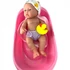 Berenguer Újszülött játékbaba fürdőköpenyben káddal 33cm